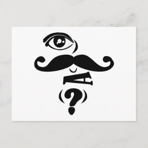 Eye Mustache U een vraag Briefkaart