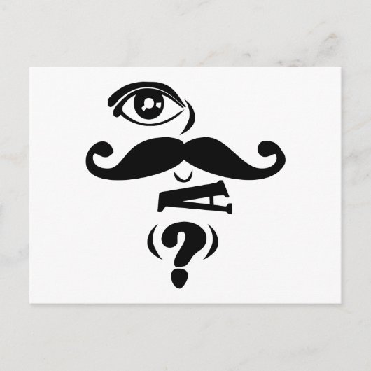 Eye Mustache U een vraag Briefkaart (Voorkant)