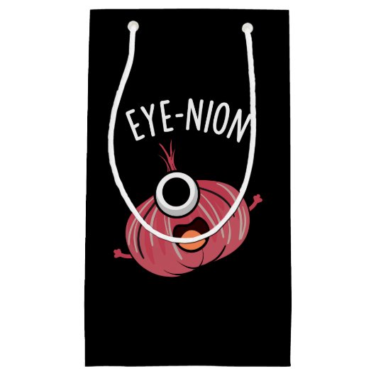 Eye-nion Funny Onion Pun Dark BG Klein Cadeauzakje (Voorkant)