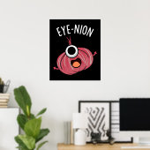 Eye-nion Funny Onion Pun Dark BG Poster (Thuiskantoor)