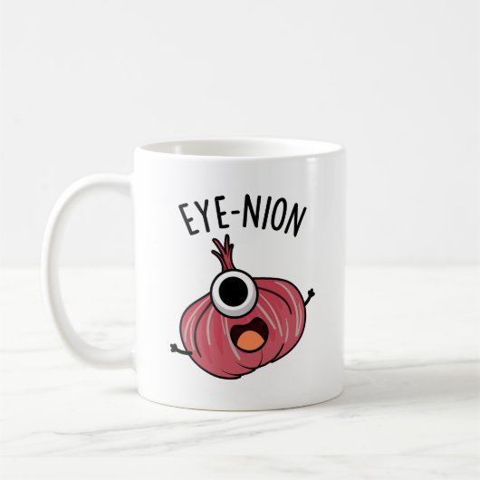 Eye-nion Funny Onion Pun Koffiemok (Links)