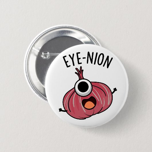 Eye-nion Funny Onion Pun Ronde Button 5,7 Cm (Voorkant /achterkant)