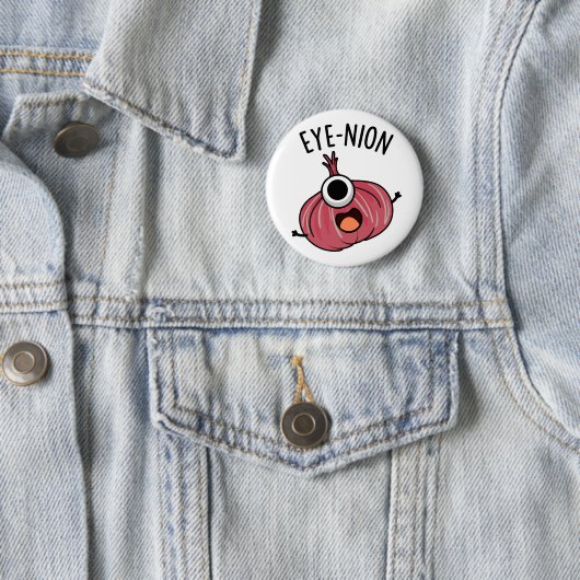 Eye-nion Funny Onion Pun Ronde Button 5,7 Cm (In situ)