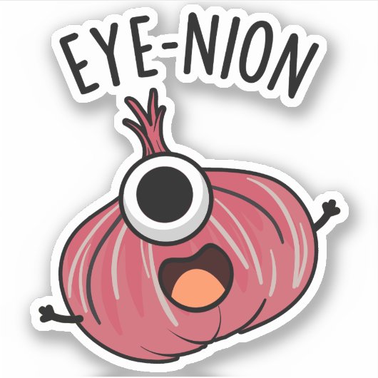 Eye-nion Funny Onion Pun Sticker (Voorkant)