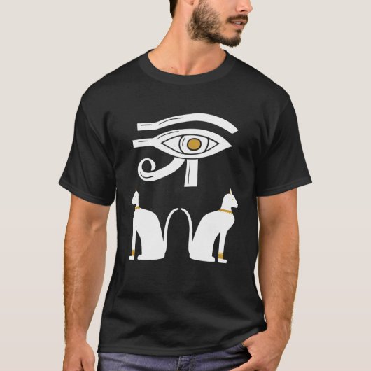 Eye Of Horus Ancient Egyptian Cat Mythology Symbol T-shirt (Voorkant)