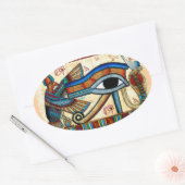 EYE OF HORUS Mystiek Egyptisch Kunst Collectie Ovale Sticker (Envelop)