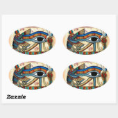 EYE OF HORUS Mystiek Egyptisch Kunst Collectie Ovale Sticker (Vel)