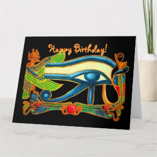 Eye of Horus, veel succes met charm verjaardagskaa Kaart
