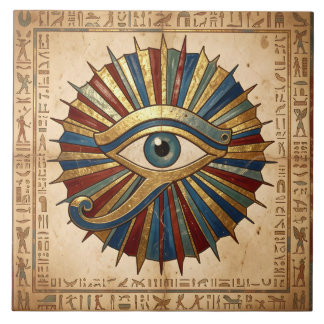 Eye of Horus with Hieroglyphs Egyptian Spiritual Tegeltje