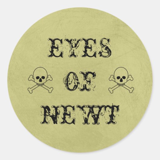 Eye of Newt Label Halloween Snoep Bar Tekenen (Voorkant)