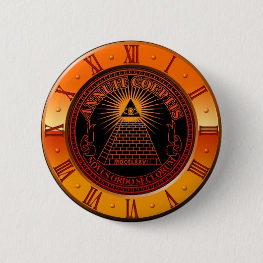 Eye of Providence clock Ronde Button 5,7 Cm (Voorkant)