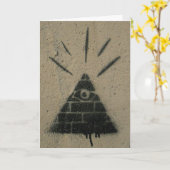 "Eye of Providence Graffiti" Congratulatory Card Kaart (Gele Bloem)