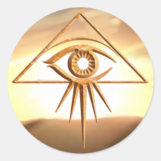 Eye of Providence Sunburst Stone Stickers (Voorkant)