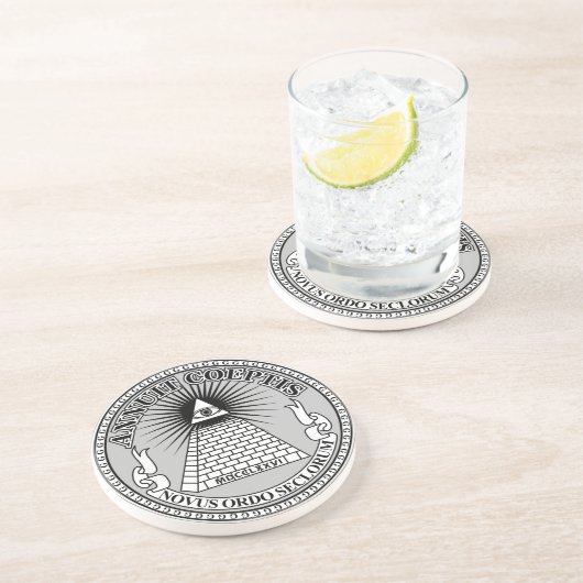 Eye of Providence Zandsteen Onderzetter (Zijkant)