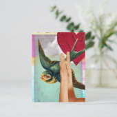 Eye of the Beholder, Abstract Digital Collage Briefkaart (Staand voorkant)