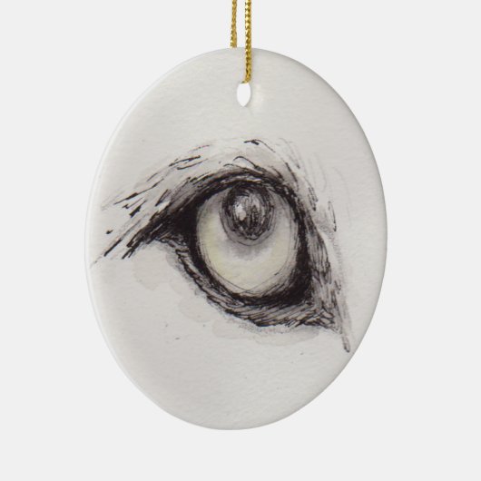 Eye of the Wolf – Gaze Collection Ceramic Ornament (Rechts)
