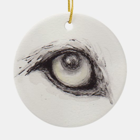 Eye of the Wolf – Gaze Collection Ceramic Ornament (Voorkant)