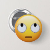 Eye Roll Emoji Pin Ronde Button 5,7 Cm (Voorkant /achterkant)