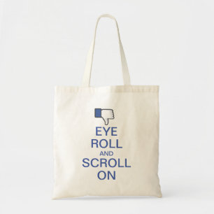 Eye Roll en Scroll op Snarky Facebook Tote Bag