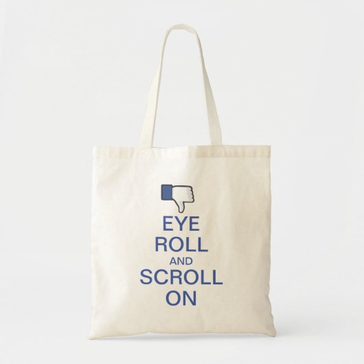 Eye Roll en Scroll op Snarky Facebook Tote Bag (Voorkant)