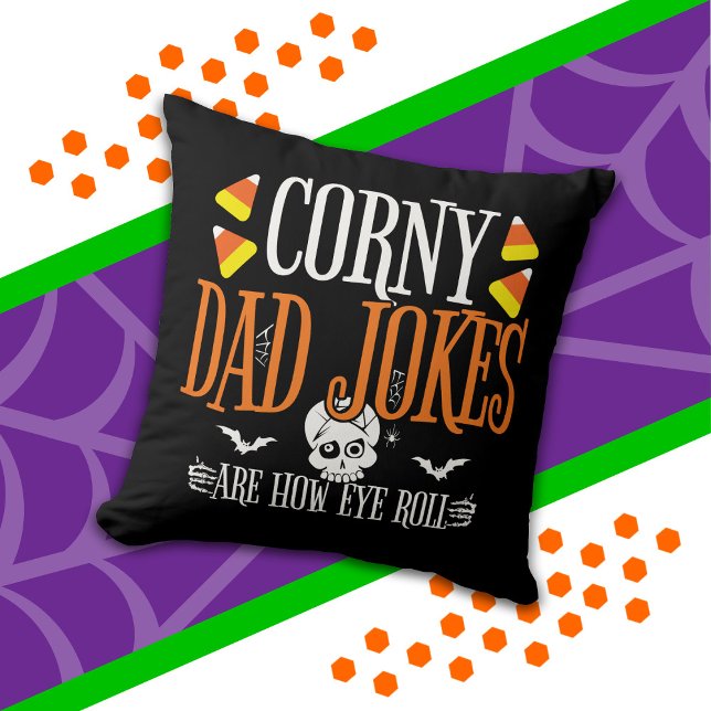 Eye Roll Joke Halloween Corny Dad Jokes Halloween Kussen (Creator heeft geüpload)