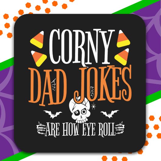 Eye Roll Joke Halloween Corny Dad Jokes Halloween Vierkante Sticker