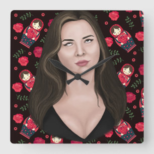 Eye Roll Vierkante Klok