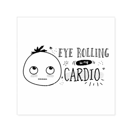 Eye Rolling is mijn Cardio The Woolies Meme Zelfinktende Stempel (Design)
