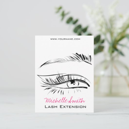 Eye Sketch Mascara Lash Extension Briefkaart (Staand voorkant)