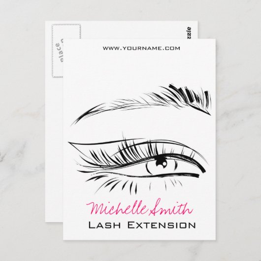 Eye Sketch Mascara Lash Extension Briefkaart (Voorkant / Achterkant)