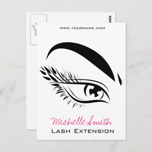 Eye Sketch Mascara Lash Extension Briefkaart (Voorkant / Achterkant)