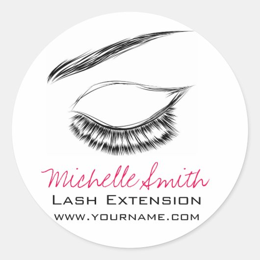 Eye Sketch Mascara Lash Extension Ronde Sticker (Voorkant)