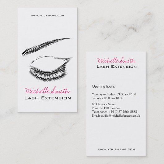 Eye Sketch Mascara Lash Extension Visitekaartje (Voorkant / Achterkant)