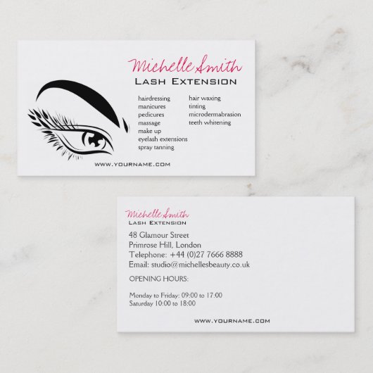 Eye Sketch Mascara Lash Extension Visitekaartje (Voorkant / Achterkant)