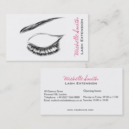 Eye Sketch Mascara Lash Extension Visitekaartje (Voorkant / Achterkant)