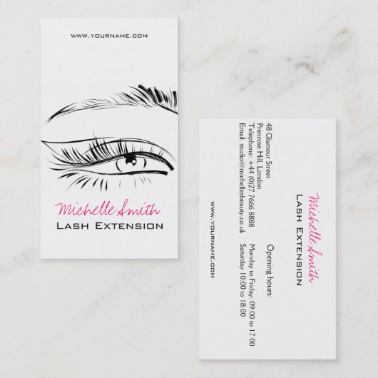 Eye Sketch Mascara Lash Extension Visitekaartje (Voorkant / Achterkant)