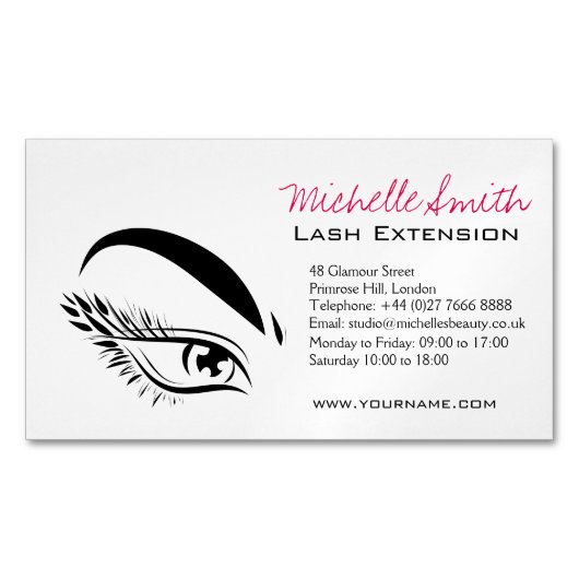Eye Sketch Mascara Lash Extension Visitekaartje Magneet (Voorkant)