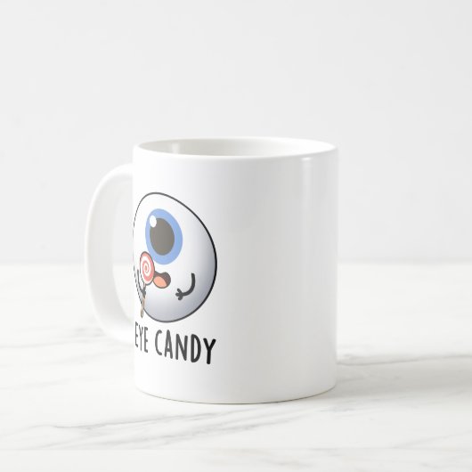 Eye Snoep Funny Eyeball Pun Koffiemok (Voorkant links)