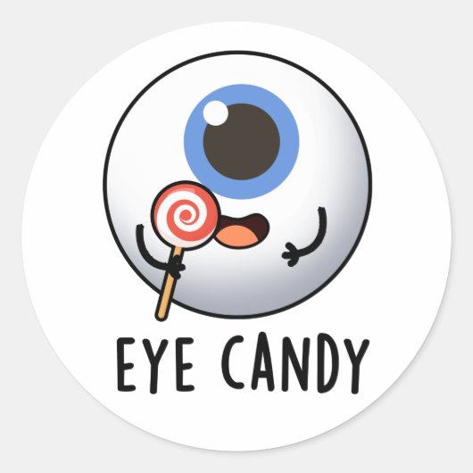 Eye Snoep Funny Eyeball Pun Ronde Sticker (Voorkant)