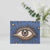 Eye Stars Moon Celestial Briefkaart (Staand voorkant)