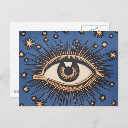 Eye Stars Moon Celestial Briefkaart (Voorkant / Achterkant)