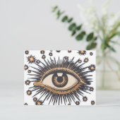 Eye Stars Moon Celestial Briefkaart (Staand voorkant)