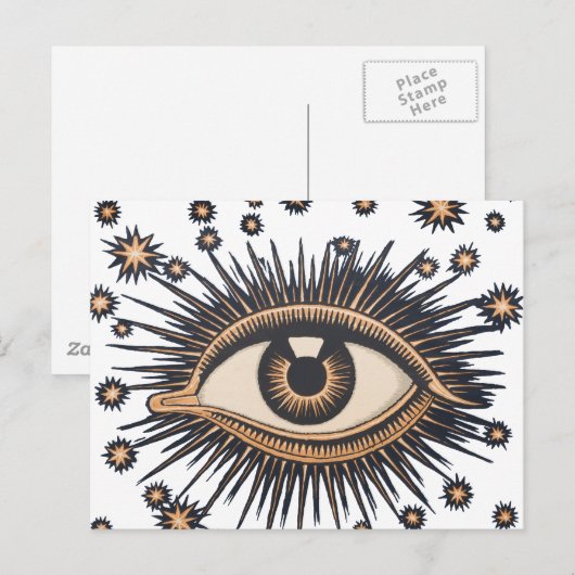 Eye Stars Moon Celestial Briefkaart (Voorkant / Achterkant)