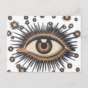 Eye Stars Moon Celestial Briefkaart