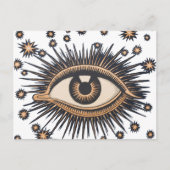 Eye Stars Moon Celestial Briefkaart (Voorkant)