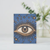 Eye Stars Moon Celestial Briefkaart (Staand voorkant)