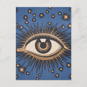 Eye Stars Moon Celestial Briefkaart