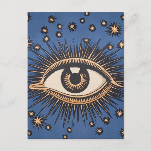 Eye Stars Moon Celestial Briefkaart (Voorkant)