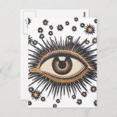 Eye Stars Moon Celestial Briefkaart (Voorkant / Achterkant)