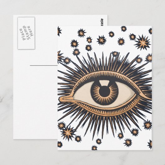 Eye Stars Moon Celestial Briefkaart (Voorkant / Achterkant)
